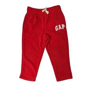 Gap Logo Fleece Pull On Straight Leg Pants 2T Red Toddler Casual Lounging